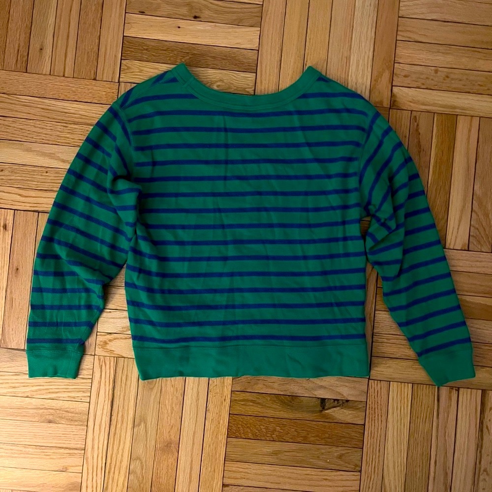 Entireworld sweatshirt green with blue stripes